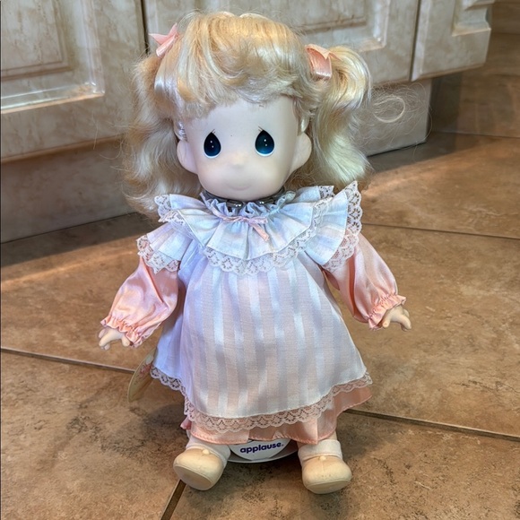 Precious Moments Pink and White Doll with Pigtails - Picture 1 of 4